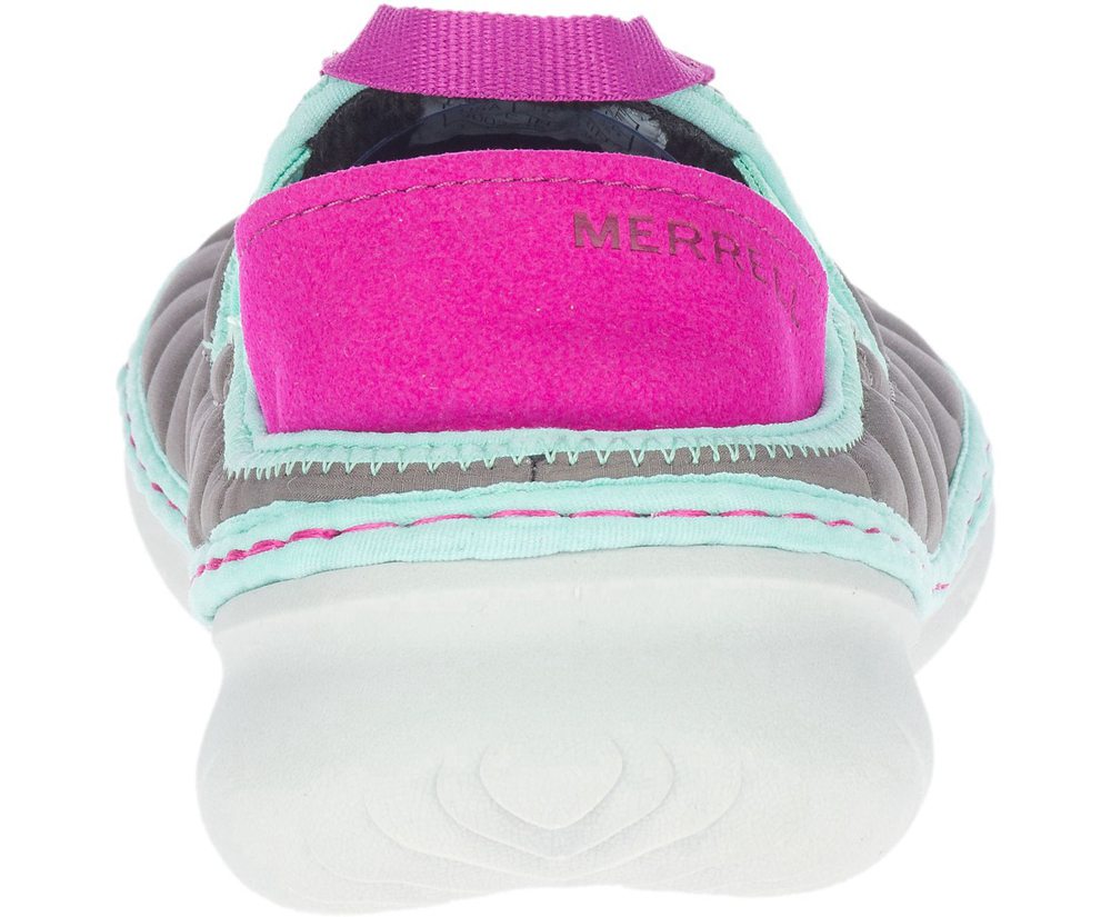 Merrell Slip Ons Grey/Pink - Hut Moc - Womens 97ASJEOWC